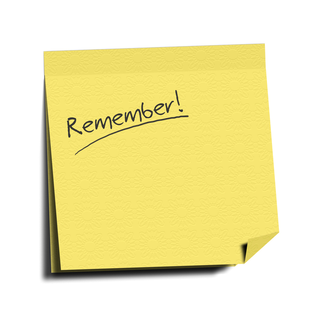notelet saying Remember
